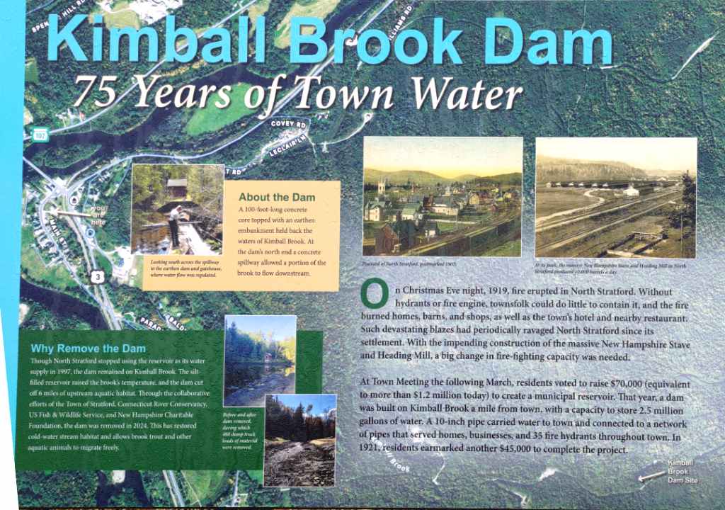 Kimball Brook Dam historical marker