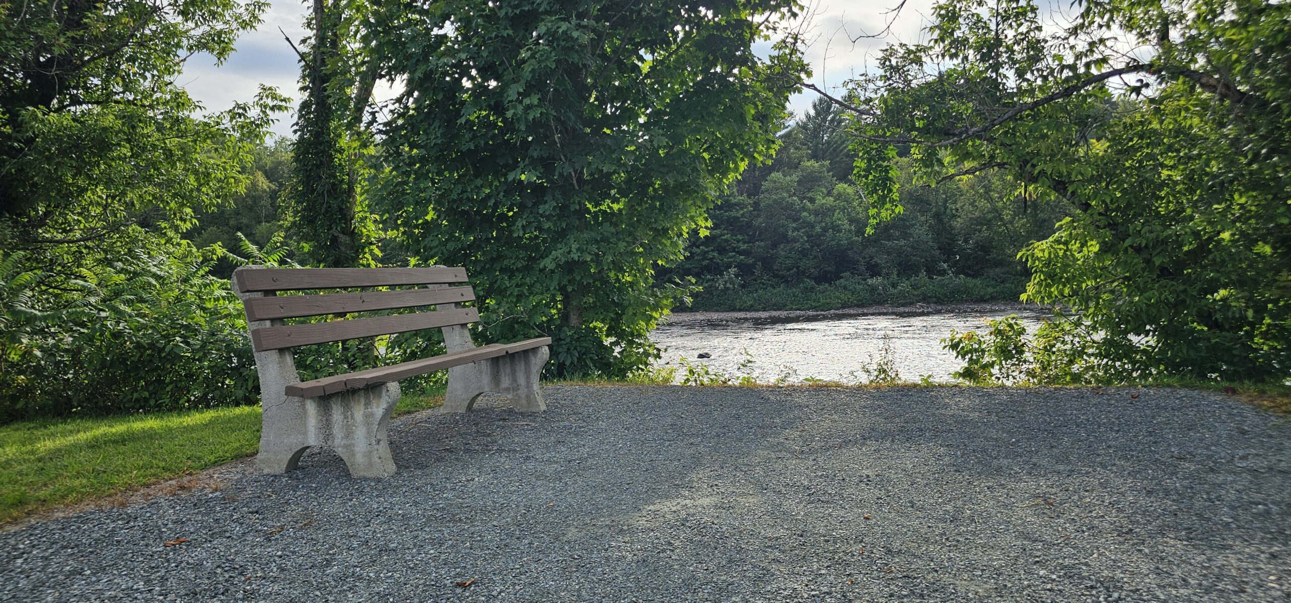 Bench with view of the Connecticut river in background